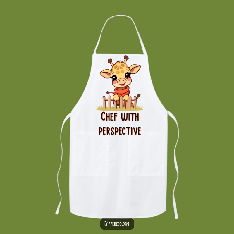 Funny Giraffe Apron - Playful Peek Over Fence Kitchen Gift