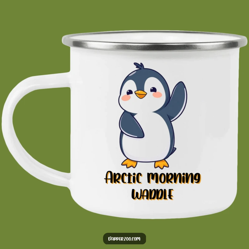 Durable Funny Kawaii Penguin Waddling Camping Mug - Outdoor Comical Gift