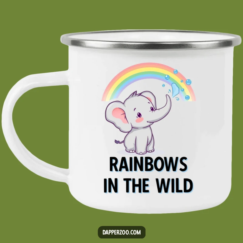 Funny Elephant Rainbow Spray Camping Mug: Adventure in Color