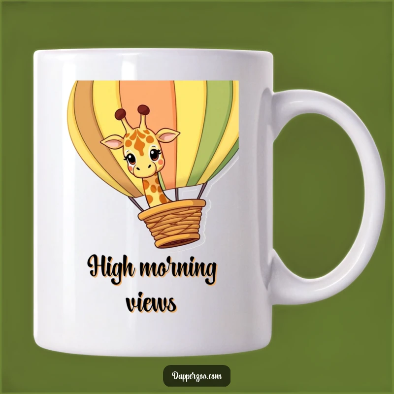 Funny Giraffe Balloon Mug: Curious Giraffe Peeking, Hilarious Adventure Gift!