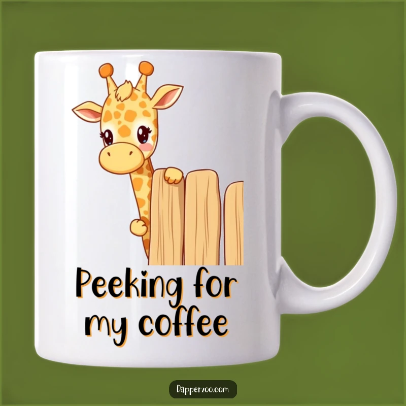 Funny Kawaii Giraffe Peeking Mug - Curious & Humorous Gift for Watchers