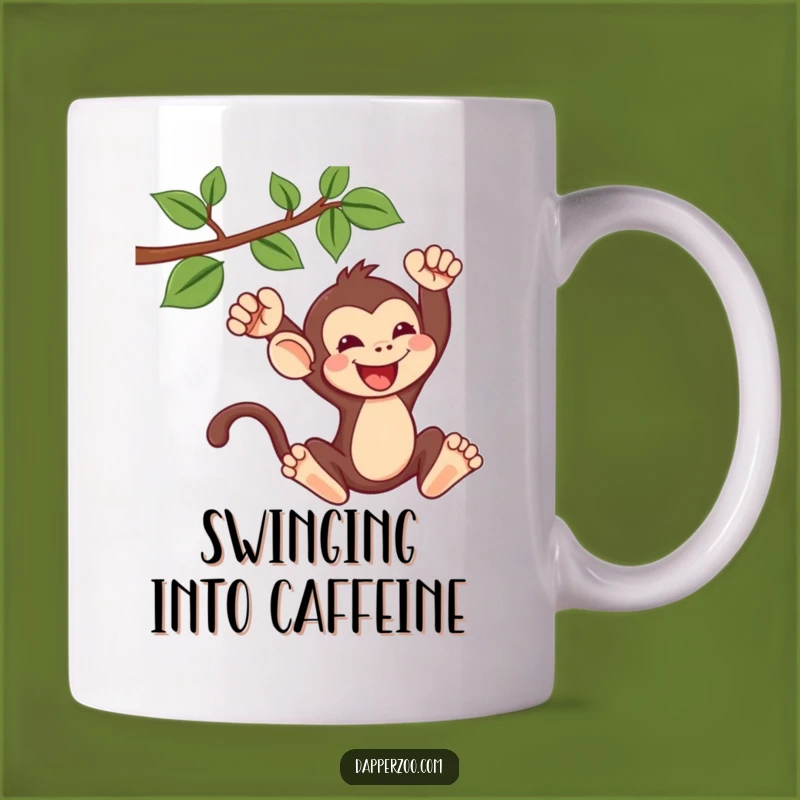 Funny Kawaii Monkey Swinging Mug - Joyful & Humorous Gift for Adventurers