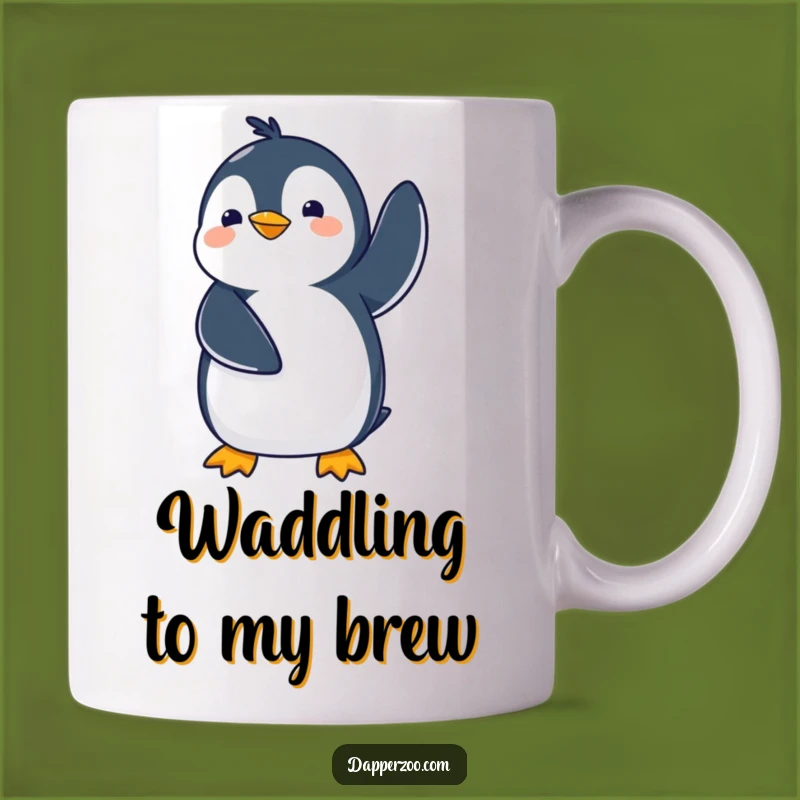 Funny Kawaii Penguin Waddling Mug - Comical & Humorous Gift for Penguin Lovers