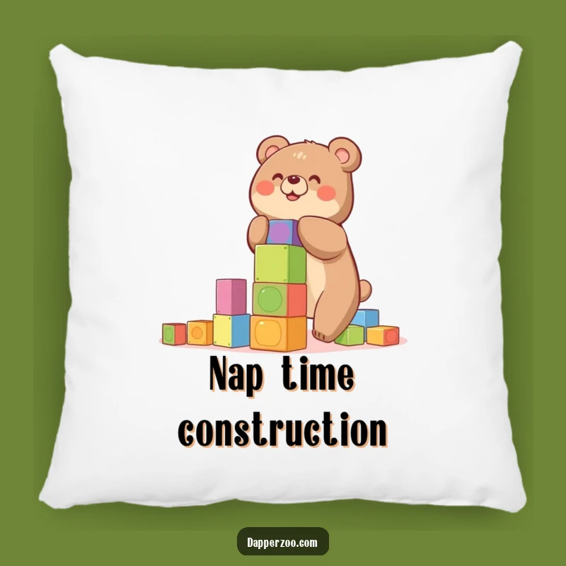 Funny Bear Block Pillow - Cozy Comfort with Playful, Wobbly Tower Design