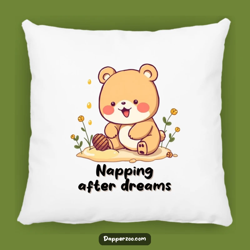 Funny Kawaii Bear Honey Dig Pillow: Cuddle Up with Comical Sweetness!
