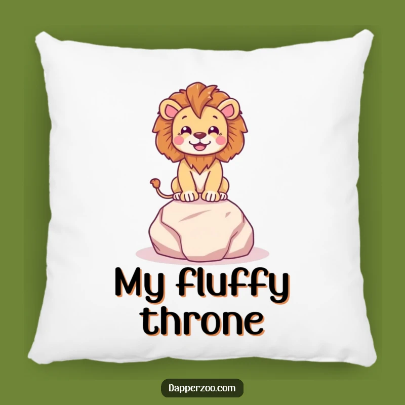 Funny Lion Regal Pose Pillow - Cozy Comfort with Hilarious Majesty