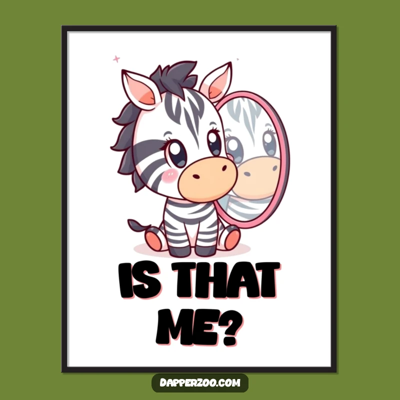 Funny Kawaii Zebra Surprise Digital Art: Instant Shocking Humor for Your Walls!