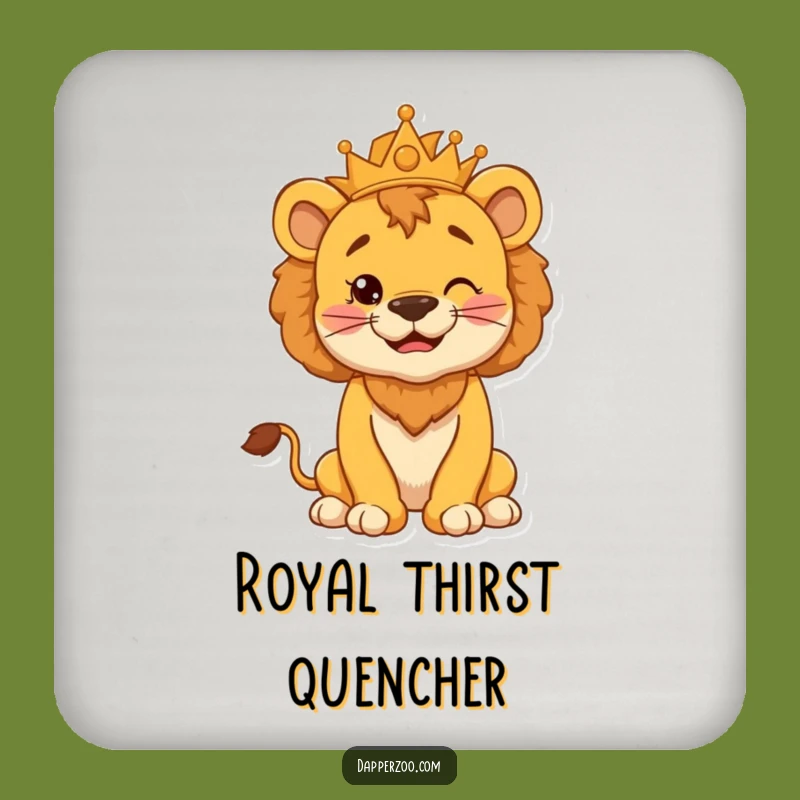 Funny Lion Cub Coaster - King Pose Table Protector Gift