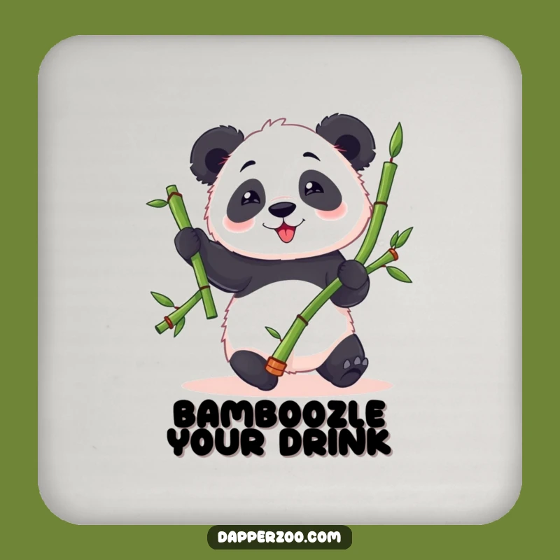 Funny Panda Juggling Coasters: Clumsy Panda Bamboo, Humorous Table Gift!