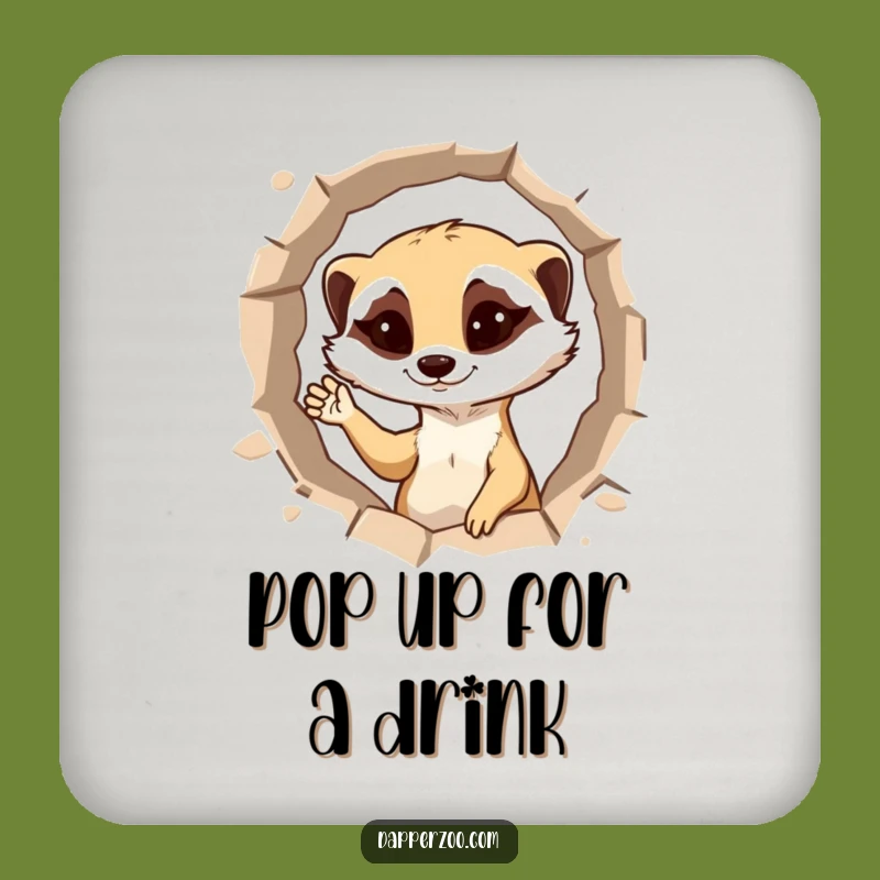 Funny Meerkat Coaster: Protect Surfaces, Cute Funny Gift for Tables