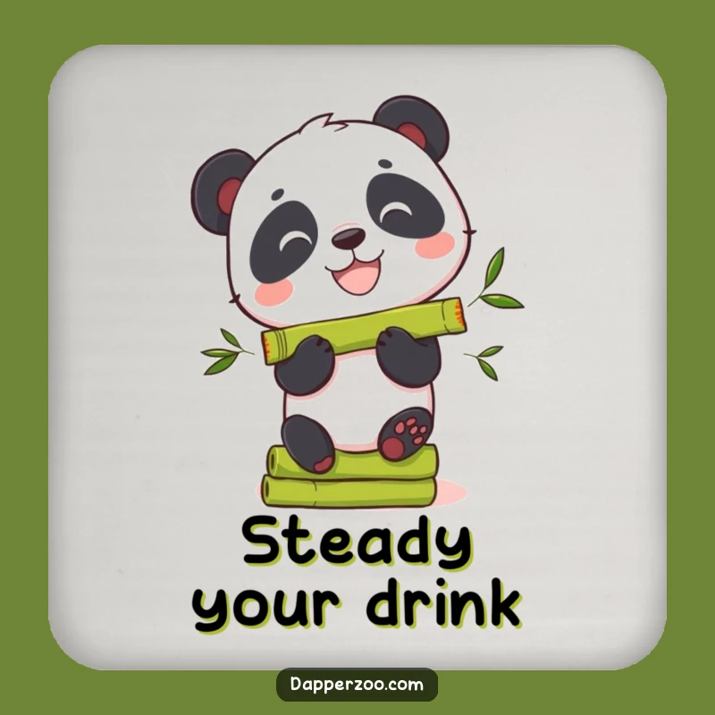 Funny Panda Bamboo Coaster: Protect Surfaces, Cute Funny Gift for Tables