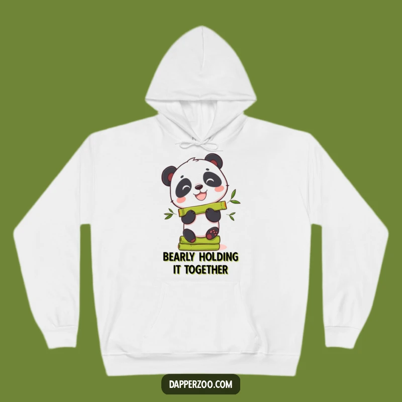 Funny Panda Bamboo Hoodie: Cozy Grinning Bear, Super Warm Funny Gift for Chill Vibes