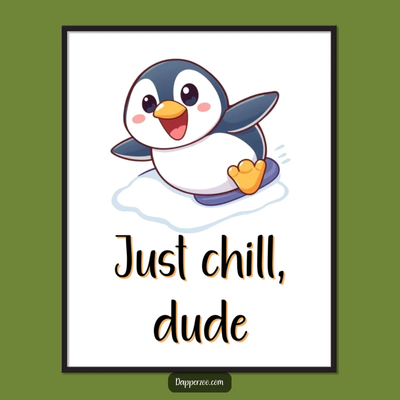 Free Printable Penguin Ice Slide Wall Art: Hilarious Downloadable Decor for Fun Spaces!