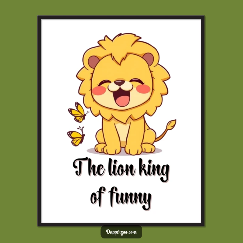 Free Printable Wall Art: Funny Kawaii Lion Roaring, Hilarious Downloadable Art