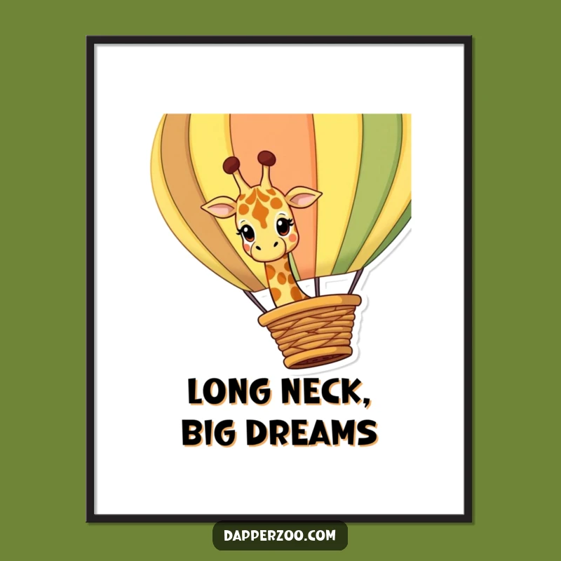 Free Printable Giraffe Balloon View Wall Art: Hilarious Downloadable Decor for Uplifting Spaces!