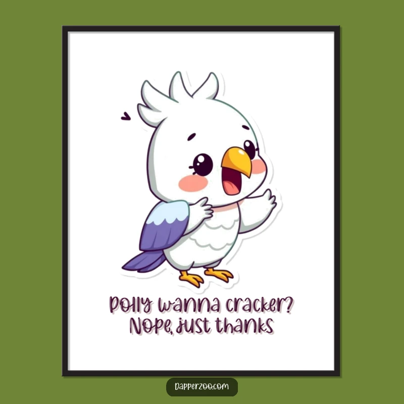 Funny Free Printable Parrot Wall Art - Dramatic Recital Surprise Downloadable Decor