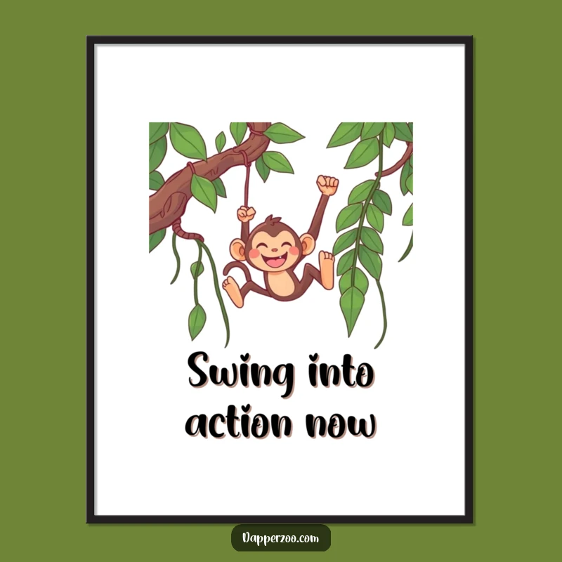 Free Printable Monkey Jungle Swing Wall Art: Hilarious Downloadable Decor for Adventurous Spaces!