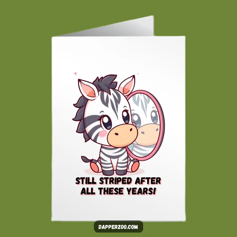 Free Printable Birthday Card: Surprised Kawaii Zebra for a Shockingly Fun Day
