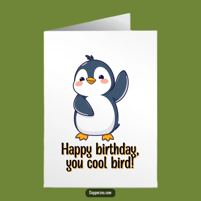 Free Printable Birthday Card: Wobbly Birthday Wishes! Funny Kawaii Penguin, Downloadable Gift
