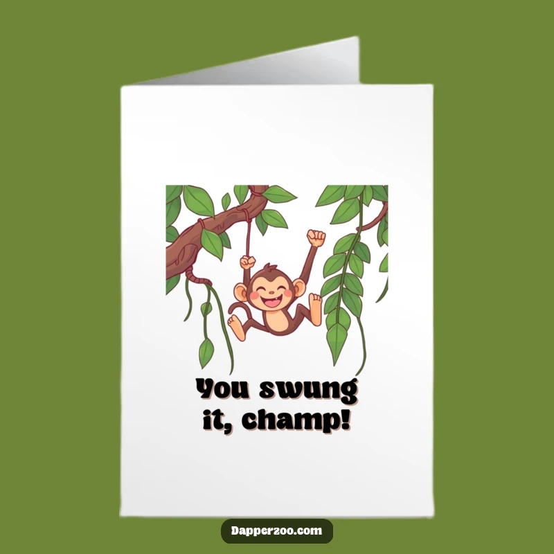 Free Printable Monkey Congrats Card: Swing into Success with Downloadable Joy!
