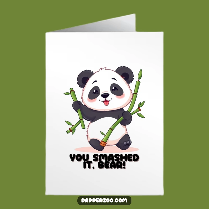 Free Printable Panda Congrats Card: Celebrate with Clumsy Downloadable Charm!
