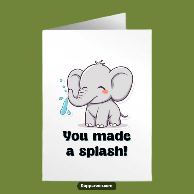 Free Printable Congrats Card: Elephant Water Spray Cheering Gift