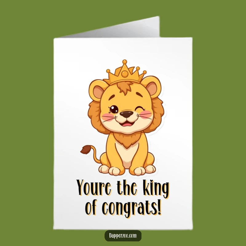Free Printable Congrats Card: Lion Cub King Cub Card - Downloadable Achievement Gift