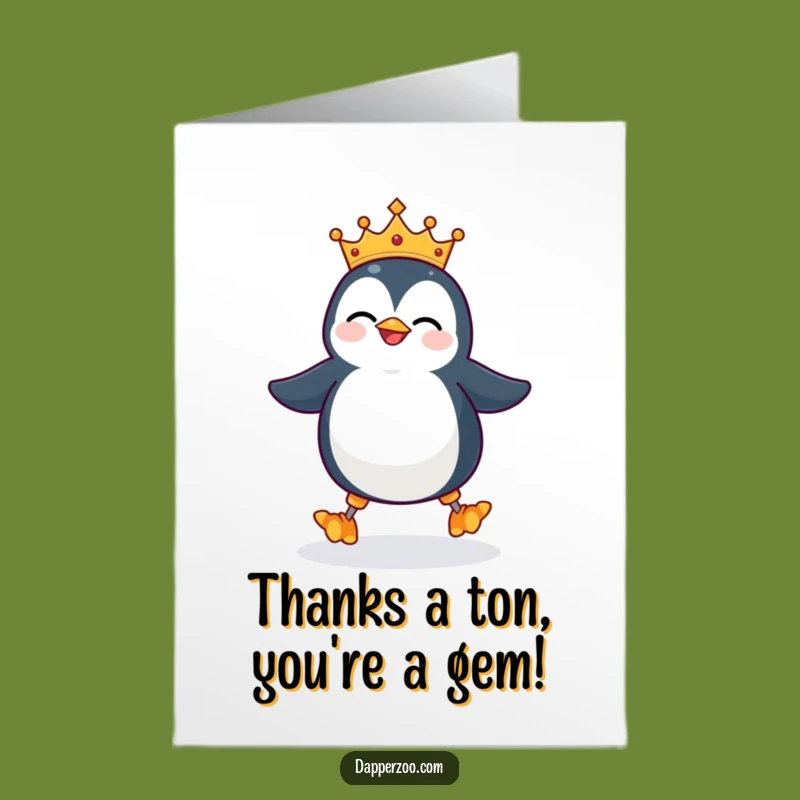 Free Printable Thank You Card: Penguin Stilt Thanks Downloadable