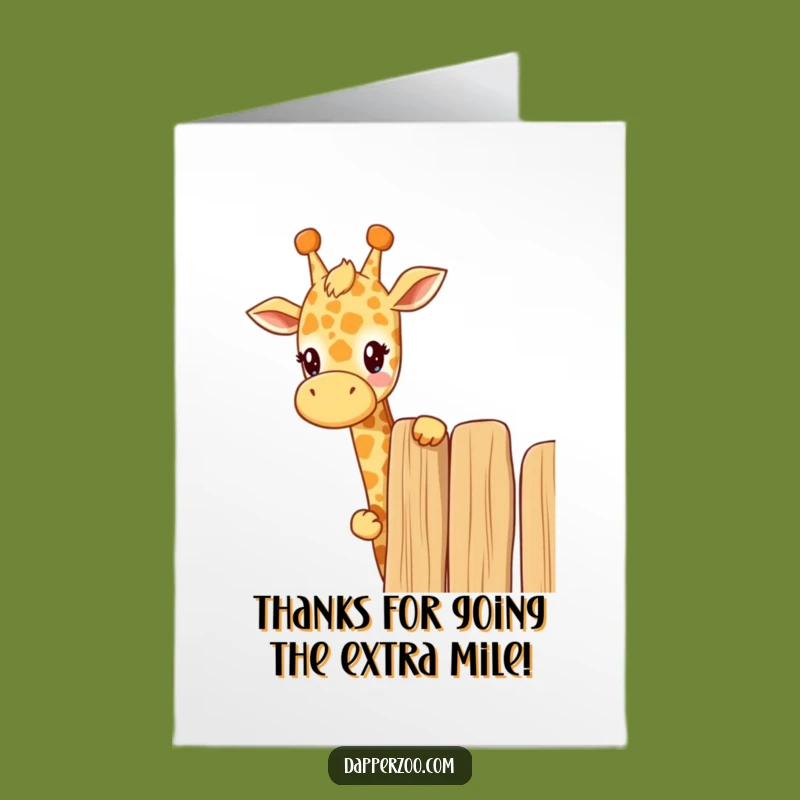 Free Printable Thank You Card: Thanks from Above! Funny Kawaii Giraffe, Downloadable Gift