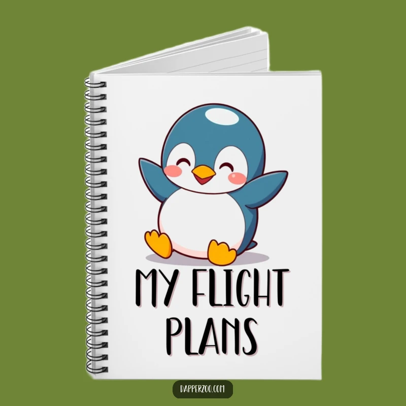 Funny Penguin Flying Notebook - Comical Bird Journal for Ideas, Gift