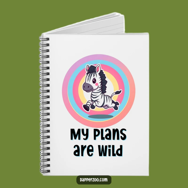 Funny Zebra Energy Notebook - Jot Down Ideas with Enthusiastic Gallops