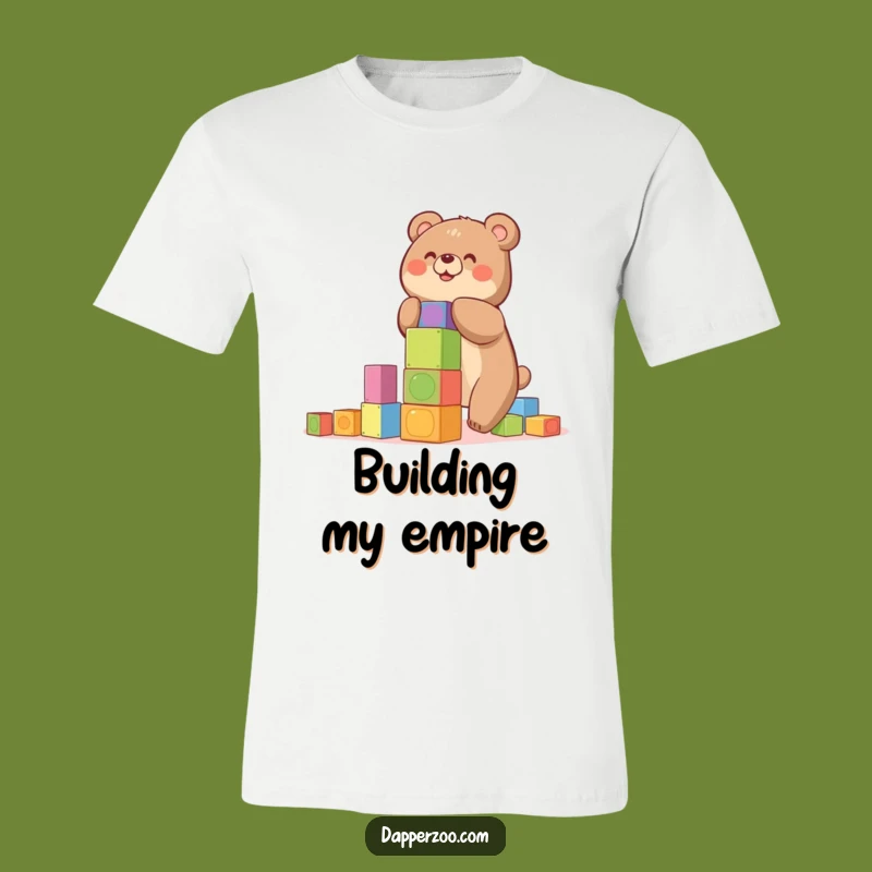 Funny Bear Building Tower T-Shirt - Hilarious Wobble, Perfect Playful Gift