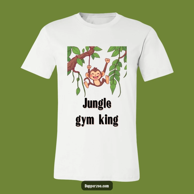 Funny Monkey Swing T-Shirt: Happy Primate Grinning, Hilarious Jungle Adventure Gift!