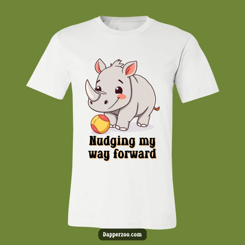 Funny Rhino Calf T-Shirt: Playful Nudge, Awesome Funny Gift for Kids & Adults