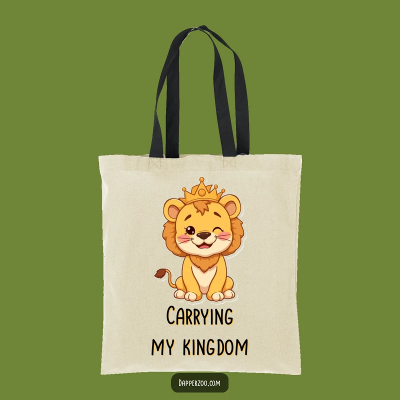 Funny Lion Cub Tote Bag - Silly King Pose Carry-All Gift