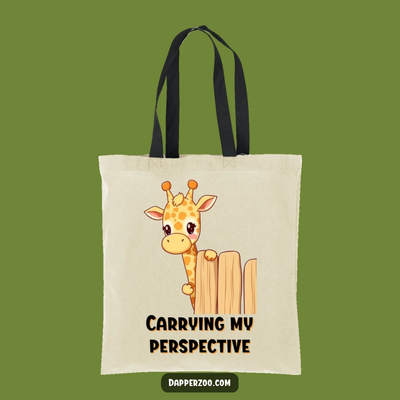 Funny Kawaii Giraffe Peeking Tote Bag - Stylish & Curious Carry-All