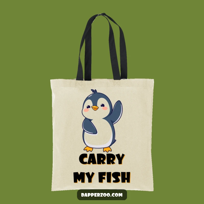 Funny Kawaii Penguin Waddling Tote Bag - Stylish & Comical Carry-All